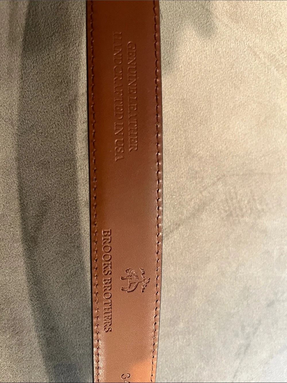 Brooks Brothers Brown Leather Belt with Silver Buckle